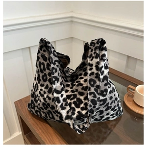 Sac fourre-tout tendance imprimé léopard pour femme avec grande capacité pour l'automne