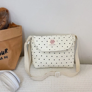 Borsa a Tracolla in Cotone Trapuntato per Bambini con Stampa Floreale a Pois Orso Handbag con Tracolla Regolabile per Ragazze Accessori Casual