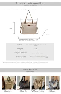 Size chart for canvas tote bag showing dimensions 37x31x12cm and waterproof fabric features