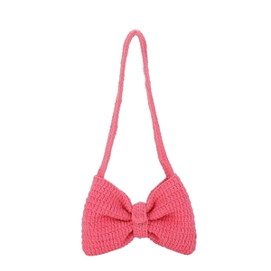Sac à épaule chic rose tricoté à la main avec un design crochet texturé pour femme