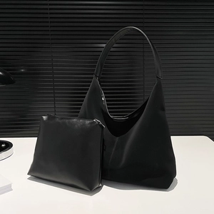 Borsa Tote Hobo in Pelle PU da Donna di Grande Capacità Set Con Astuccio Tinta Unita Borsa a Tracolla Per il Pendolarismo
