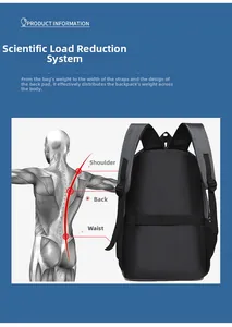 Detail of ergonomic back support system on business backpack showing pressure distribution