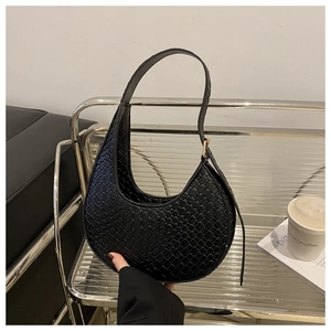 Damen Halbmond Umhängetasche PU Leder Geflochtene Textur Achseltasche Vintage Hobo Tasche Für Damen Mode Handtasche