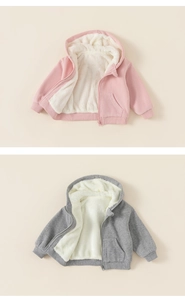 Détail de sweats à capuche zippés pour enfants avec doublure chaude en polaire sherpa