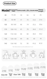 Size chart for girls solid color doll collar shirts including height and length in cm