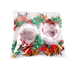 Christmas LED headband set featuring reindeer antlers and sequin tree in bulk packaging