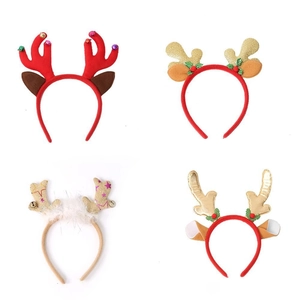 Simpatico Cerchietto con Corna di Renna di Natale Orecchie di Cervo in Peluche con Campanellini Paillettes Accessori per Capelli