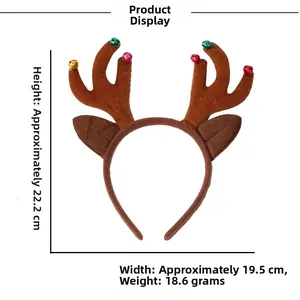 Weihnachts-Rentier-Haarreif-Detail mit Abmessungen von 22,2 cm Höhe und 19,5 cm Breite im Test