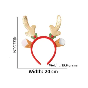 Weihnachts-Rentier-Haarreif mit Maßen 23,5 cm x 20 cm und einem Gewicht von nur 15,8 g