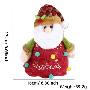 Vue détaillée du sac cadeau Père Noël avec dimensions et texture en feutre doux de haute qualité