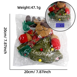 Sac cadeau renne de Noël en peluche affichant une taille de 20cm et un poids de 47.1g