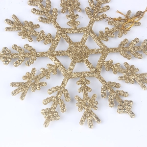 Glitter Gold Snowflake Christmas Decorations For Christmas Tree Hanging Ornaments Winter Wonderland Wedding Party Decor