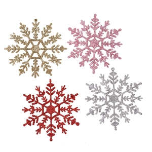 Decorazioni Appese a Fiocco di Neve Glitterate in Plastica Natalizia per Ornamenti per Alberi di Natale Decorazioni per Casa Festa