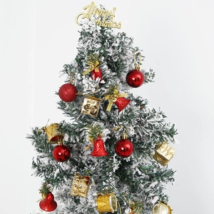 Christmas Tree Ornaments Balls Bells Mini Drums Gift Boxes Red Gold Blue Silver Plastic Foam Hanging Ornaments For Party Xmas Decor