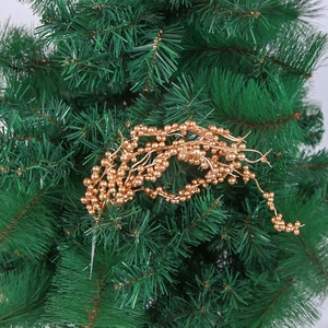 Artificial Golden Berry Stems Christmas Tree Decoration Spray Painted Foam Berries Branches For Xmas Wreath DIY Floral Craft Home Party Decoration