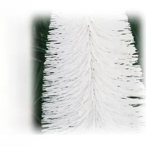 Detail of white mini Christmas tree showing the glittering powder process and textures