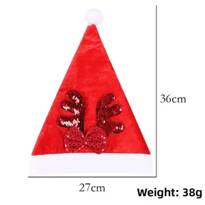 Tabella taglie del cappello di Natale con corna di renna, altezza 36cm e larghezza 27cm