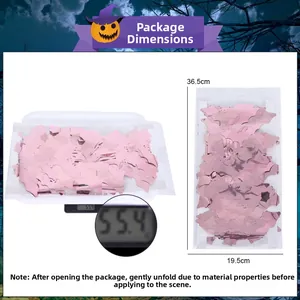 Pink bat tinsel curtain packaging dimensions 36.5x19.5cm and product weight 55.4g