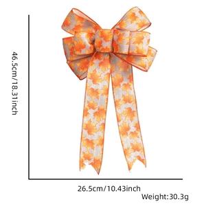 Specifiche dimensionali del fiocco decorativo foglia d'acero, altezza 46,5 cm e larghezza 26,5