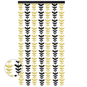 Halloween black and gold bat foil curtain decoration for spooky party scene backdrop