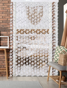 Détail du rideau à perles colombe blanche pour décoration murale de fête festive