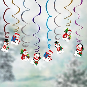 Décorations de Noël en spirale avec pendentifs bonhomme de neige pour fête et célébration