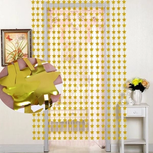Golden star shaped foil fringe curtain backdrop for birthday party celebration decor