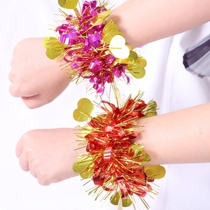 Sequin Heart Slap Bracelet Metallic Slap Wristband For Cheerleading Sports Meet Events Party Decoration Slap Band Favor