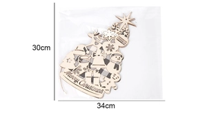 Détail de la suspension en bois découpé au laser pour sapin de Noël avec cerf et flocon