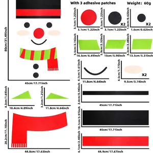 DIY Weihnachten Schneemann Filz Wanddekoration Set mit Zubehör und Klebepads