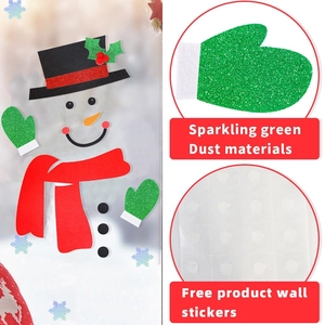 DIY Weihnachts-Schneemann Aufkleber Set mit glitzerndem Material und Klebepunkten für Türen