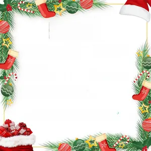 Detailed specs card for polyester Christmas pet bowtie with festive ornaments