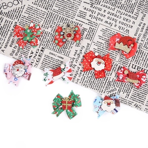 Lot de 8 pinces à cheveux de Noël festives avec motifs colorés de Père Noël et de rennes