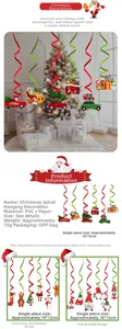 Décorations spirales de Noël avec Père Noël et renne pour une ambiance festive