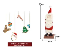Detail of felt Santa figurine with 19cm height and assorted Christmas hanging decorations