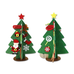 Kit mini sapin de Noël en feutre DIY avec ornements 2025 pour décoration de table