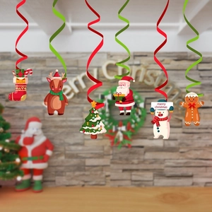 Décorations de Noël suspendues avec Père Noël et renne pour décoration de fête
