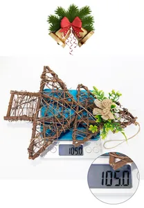 Weight measurement of 105g for Christmas rattan tree pendant with green plants and bow