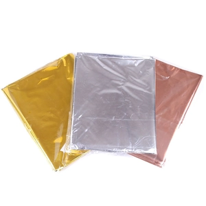 Three-pack of metallic rose gold, gold and silver foil tablecloths for party decoration