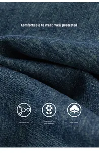Close-up of soft denim fabric texture for girls dress showing skin-friendly material