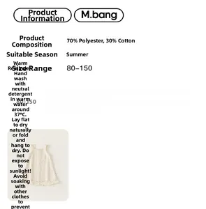 Detail card showing hollow geometric patterns and material info of the summer girl dress