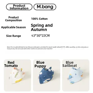 Détails de bavoirs pour bébé en coton avec motifs de dessins animés et dimensions