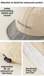 Detail view of the adjustable drawstring and breathable lining on the kids baseball cap