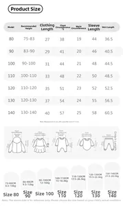 Detailed size chart for children's knit cardigan with height and weight measurements