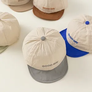 Kids breathable cotton baseball caps with Good Day embroidery in various assorted colors