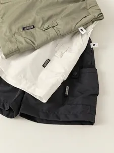Set van 3 sneldrogende cargo shorts voor kinderen in olijfgroen, wit en donkergrijs