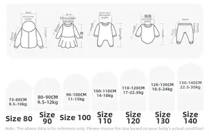 Tableau des tailles détaillé pour pantalons enfants avec mesures de 80 à 140 cm de hauteur