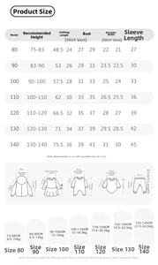 Tableau des tailles pour ensemble Hanfu enfant avec taille, poids et dimensions précises