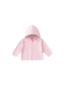 Giacca rosa con cappuccio per bambini protezione solare con rete traspirante e zip