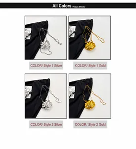 Mini shell-shaped metallic bags in gold and silver with various stylish chain designs